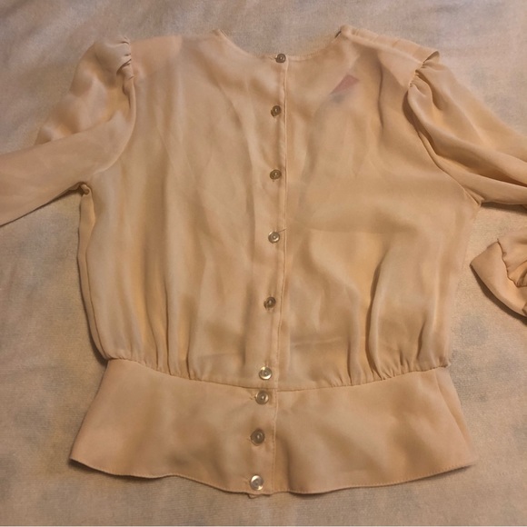 Vintage 80s button back blouse size Small - Picture 7 of 10